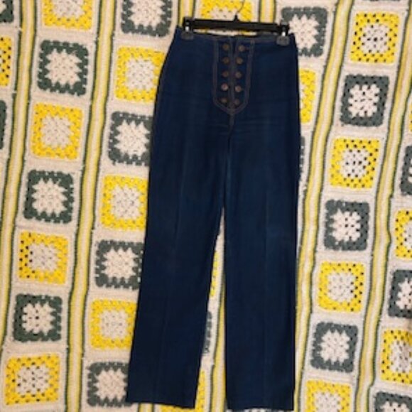 1980s Vintage Rag City BluesDouble Button Through Fly, High Waist Jeans